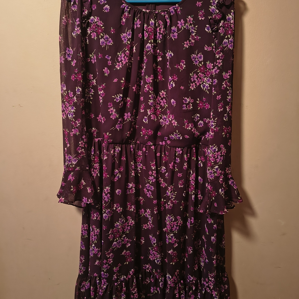 Calvin Klein Deep Purple Floral Dress